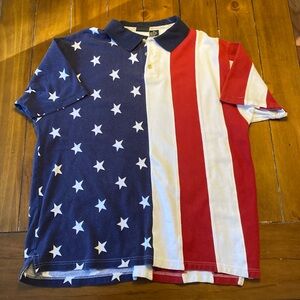 American Flag Vintage collared shirt. Redhead 100% cotton. Men’s XL.